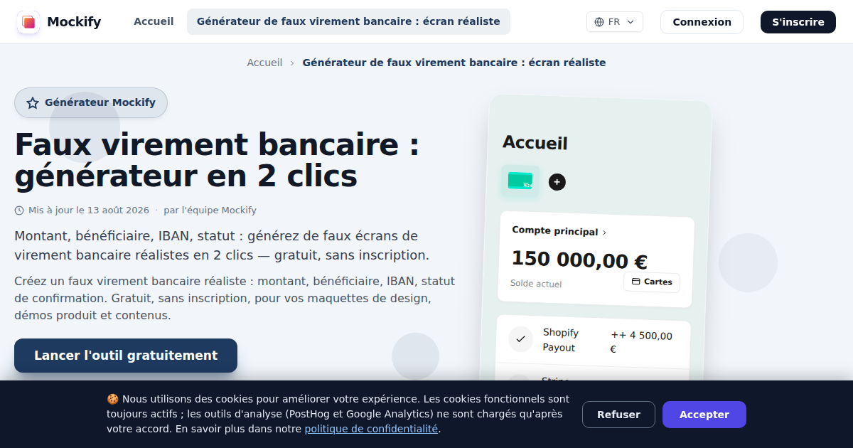 Exemple de capture d'écran réaliste générée avec Mockify