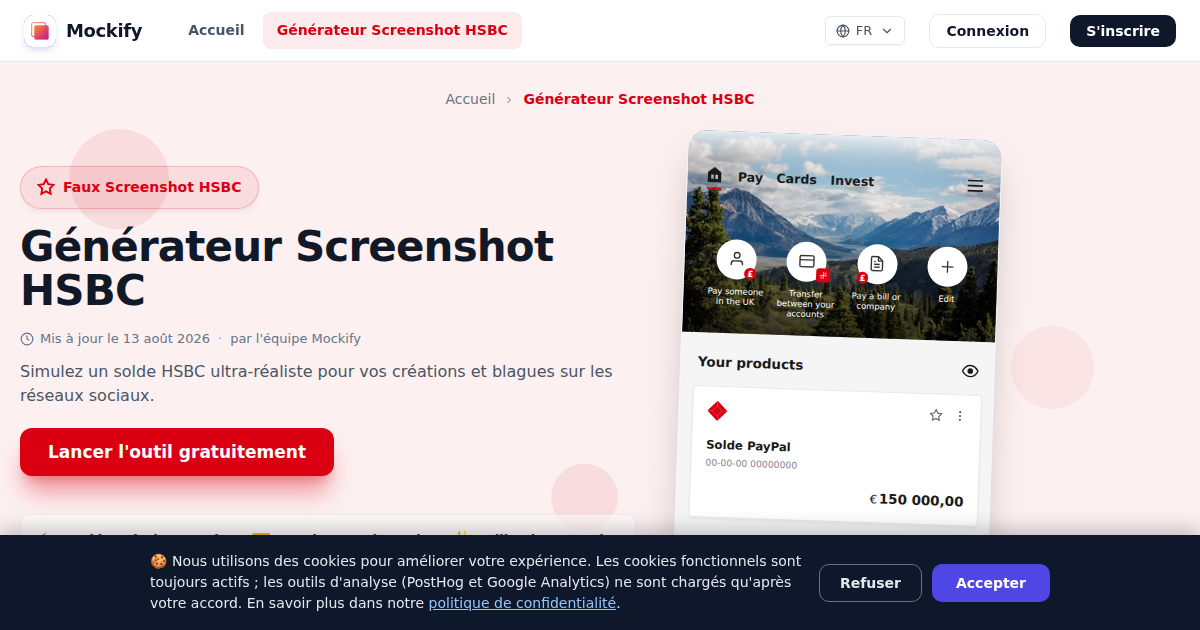 Exemple de capture d'écran réaliste générée avec Mockify