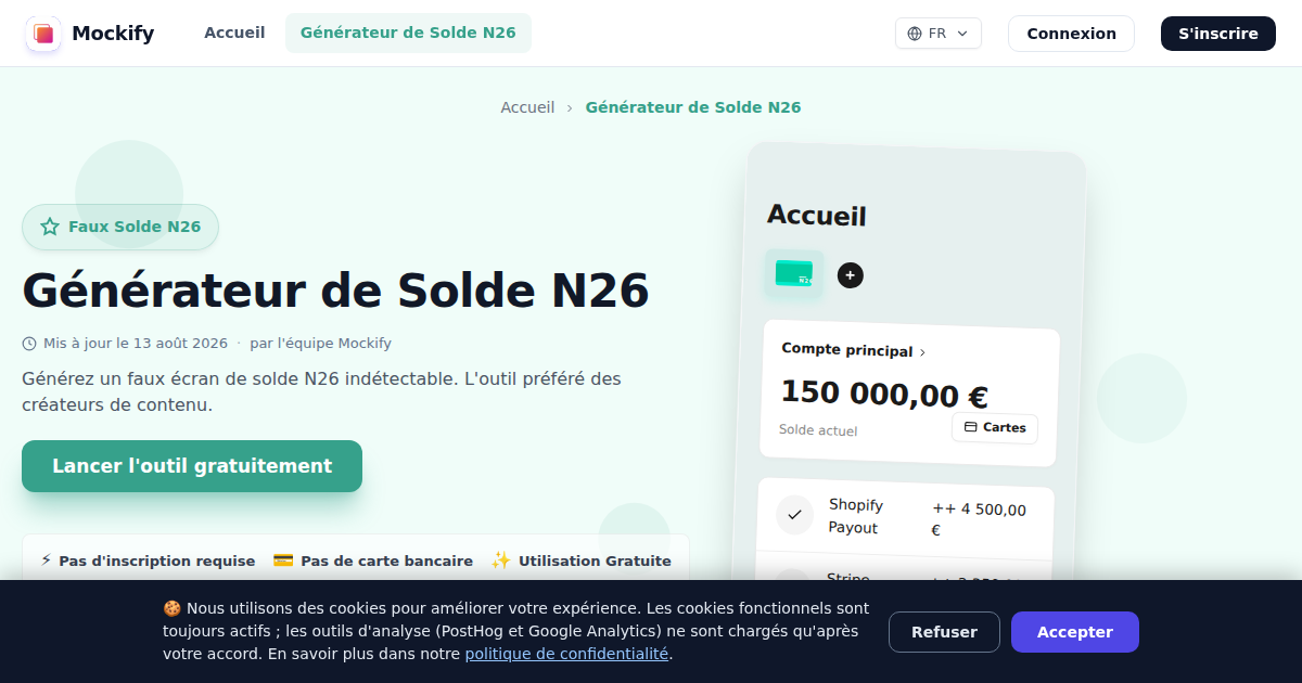 Exemple de capture d'écran réaliste générée avec Mockify