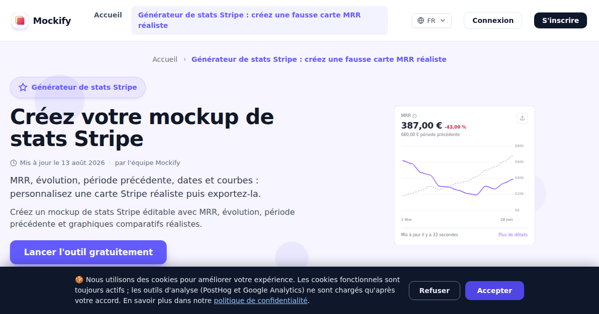 Exemple de capture d'écran réaliste générée avec Mockify