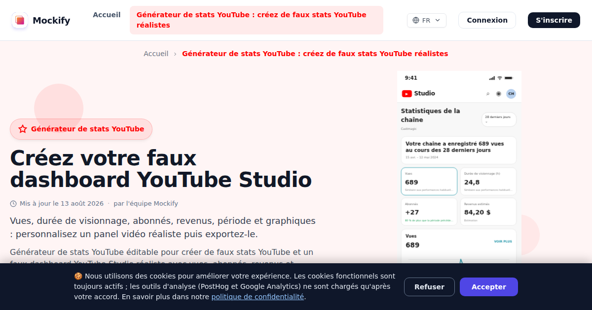 Exemple de capture d'écran réaliste générée avec Mockify