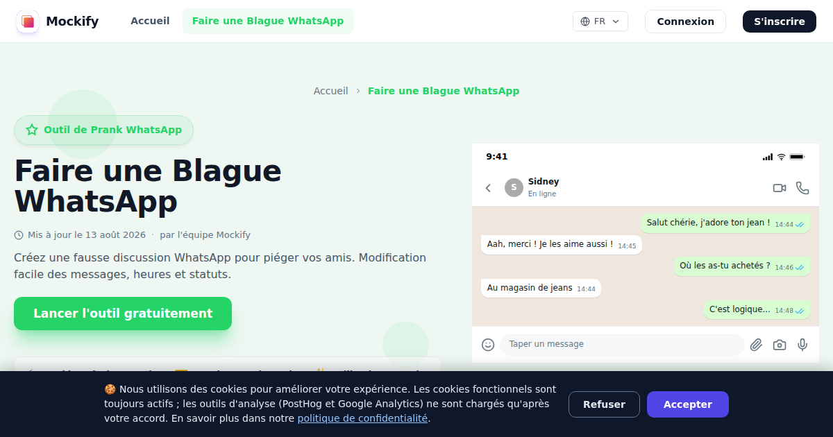 Exemple de capture d'écran réaliste générée avec Mockify
